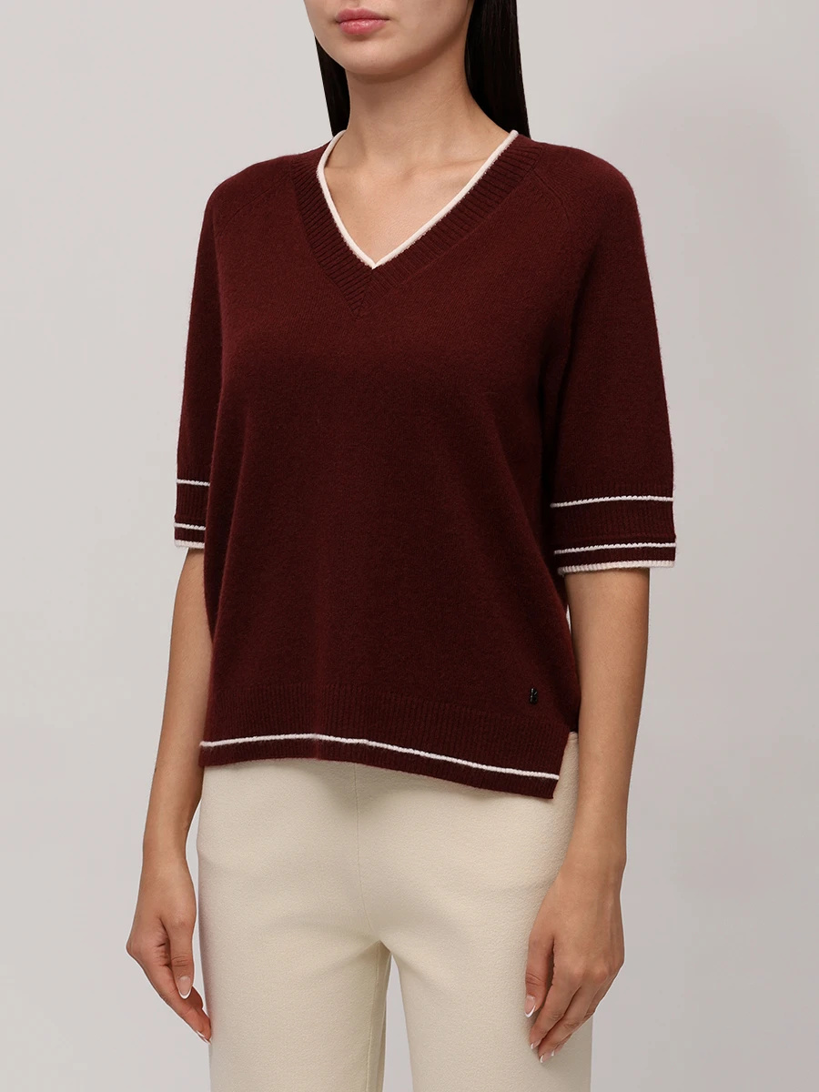 Пуловер из шерсти и кашемира Chiri BOGNER 86472761/598 CHIRI Бордовый  Фото 4