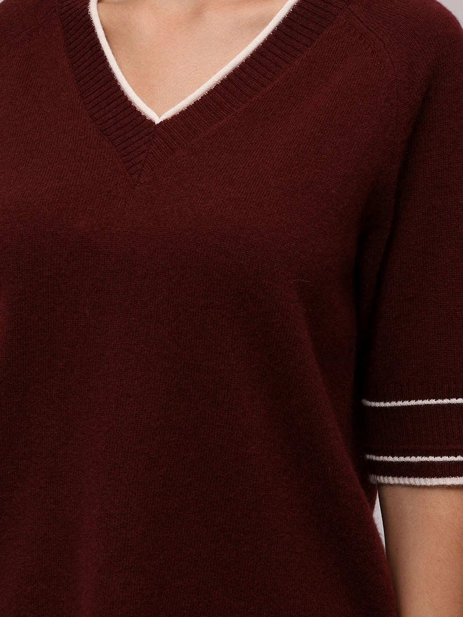 Пуловер из шерсти и кашемира Chiri BOGNER 86472761/598 CHIRI Бордовый  Фото 5