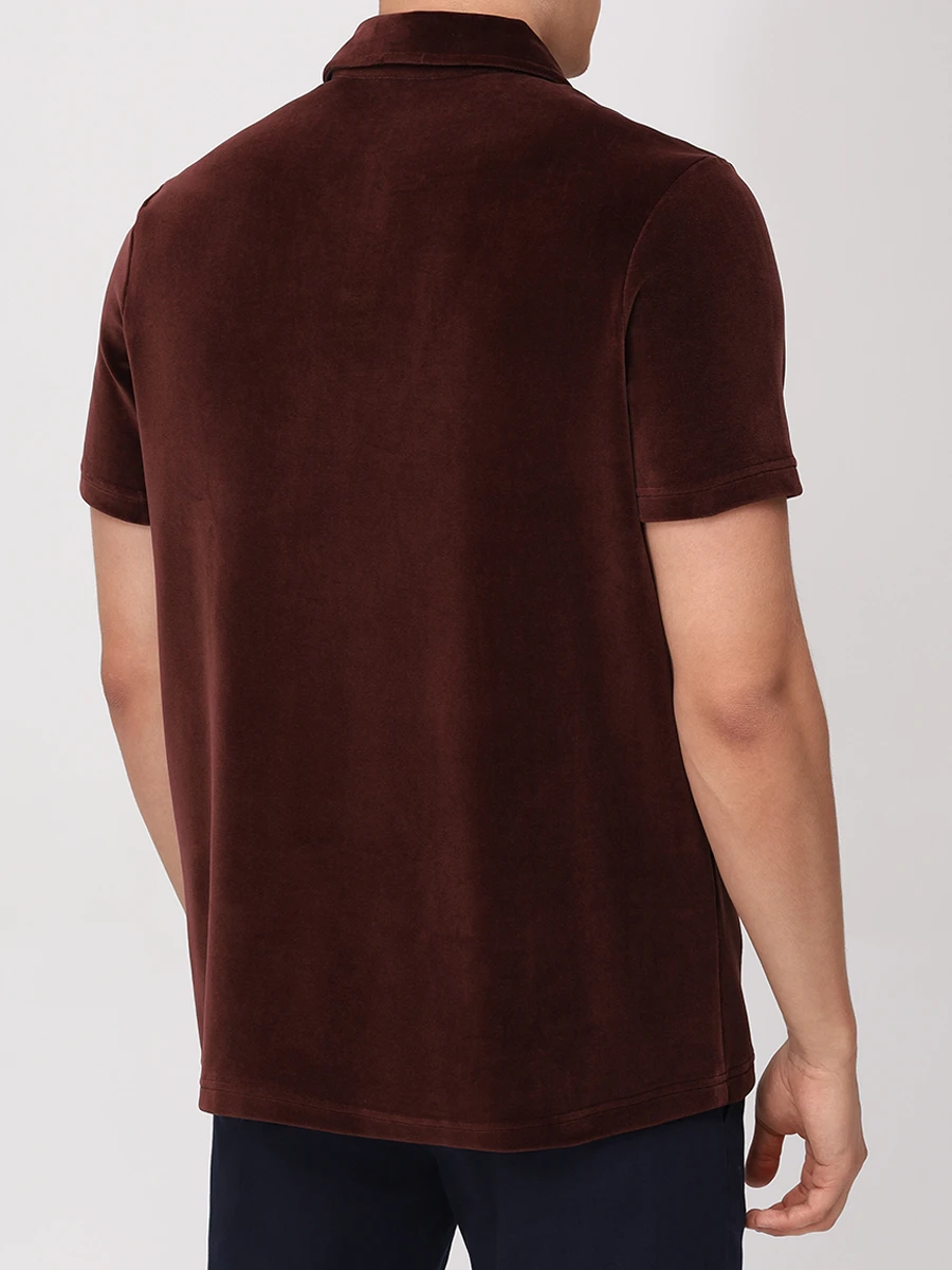 Поло хлопковое Vincenzo BOGNER 58119913/845 VINCENZO Бордовый  Фото 3