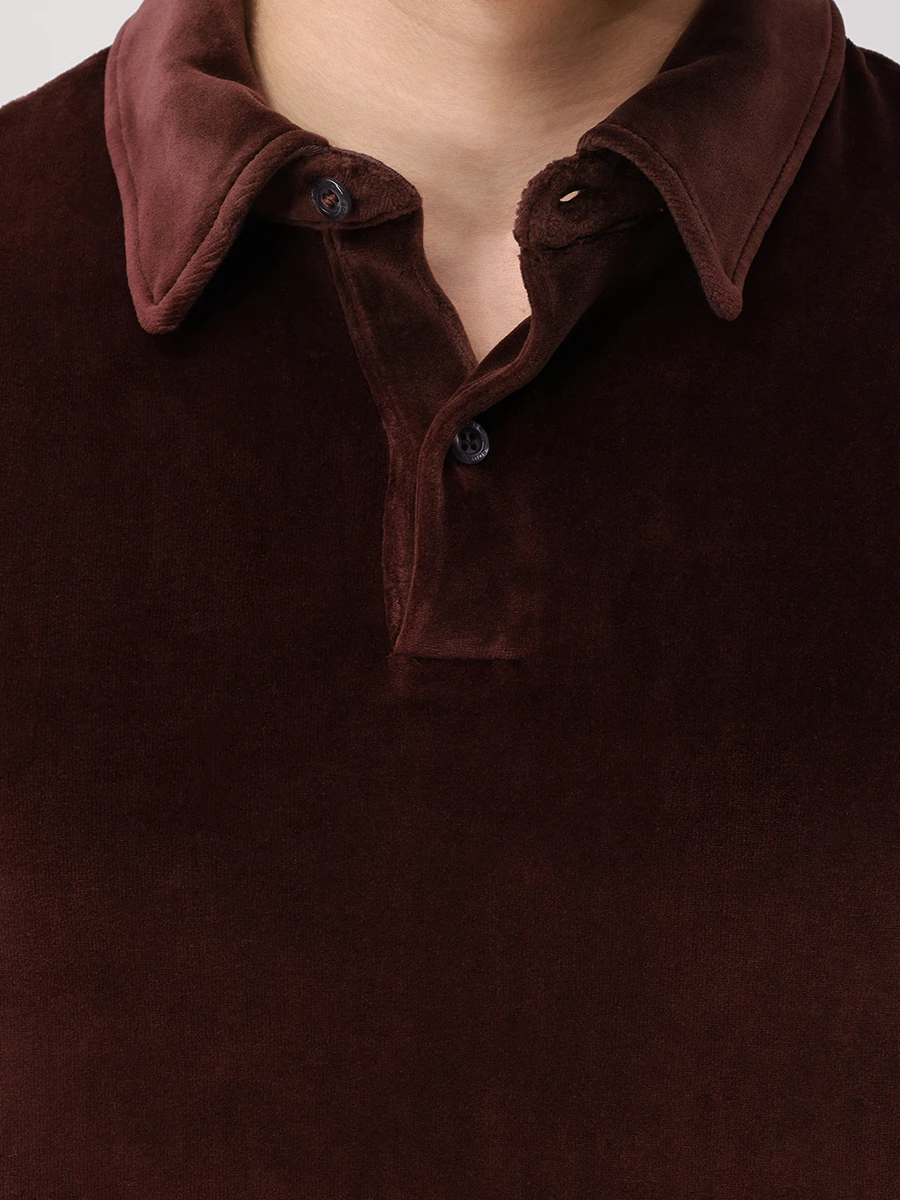 Поло хлопковое Vincenzo BOGNER 58119913/845 VINCENZO Бордовый  Фото 5