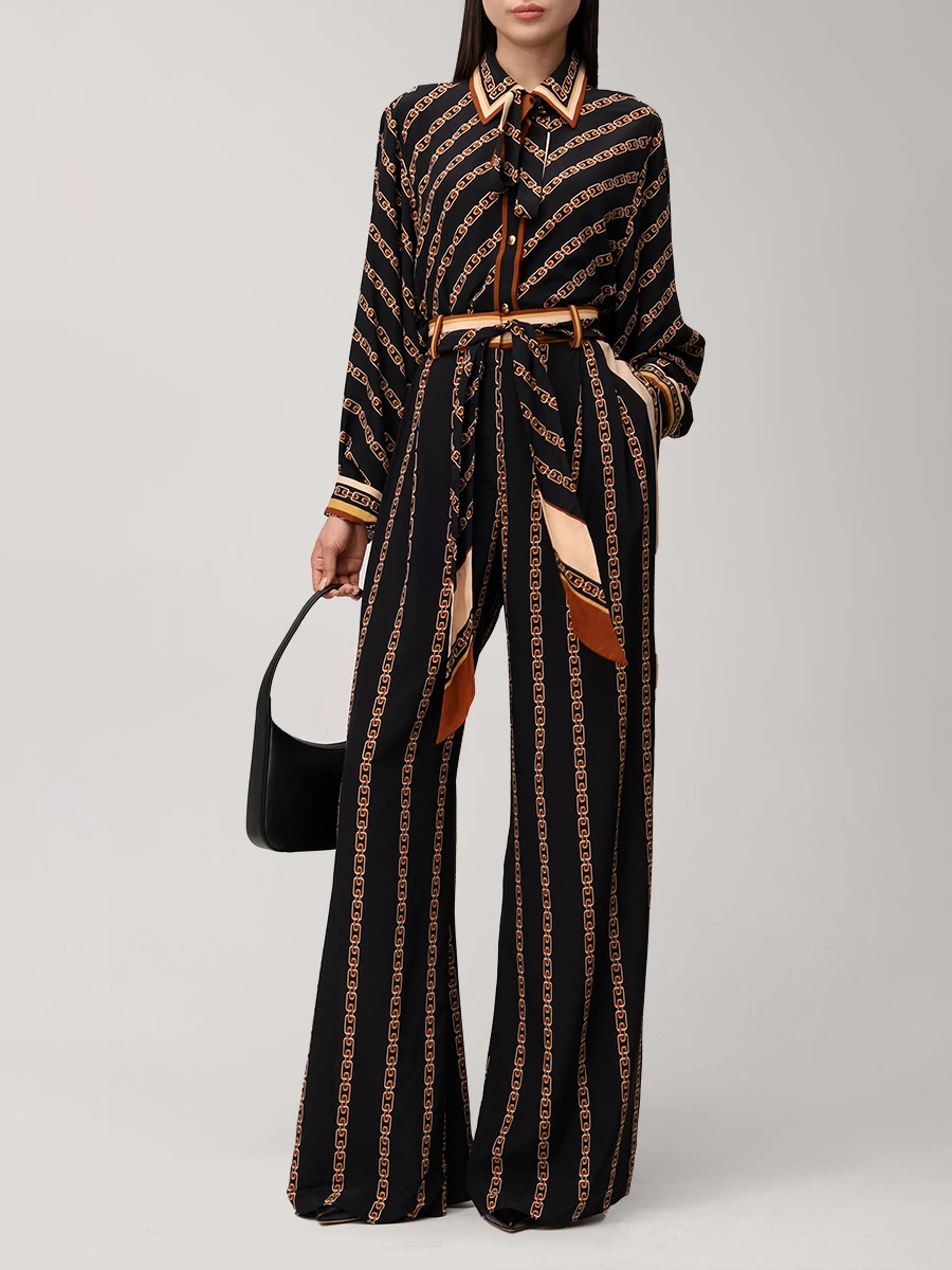 Костюм из вискозы и шелка ZIMMERMANN 4090TS25R/4106PS25R/BLKCHA Черный  Фото 2