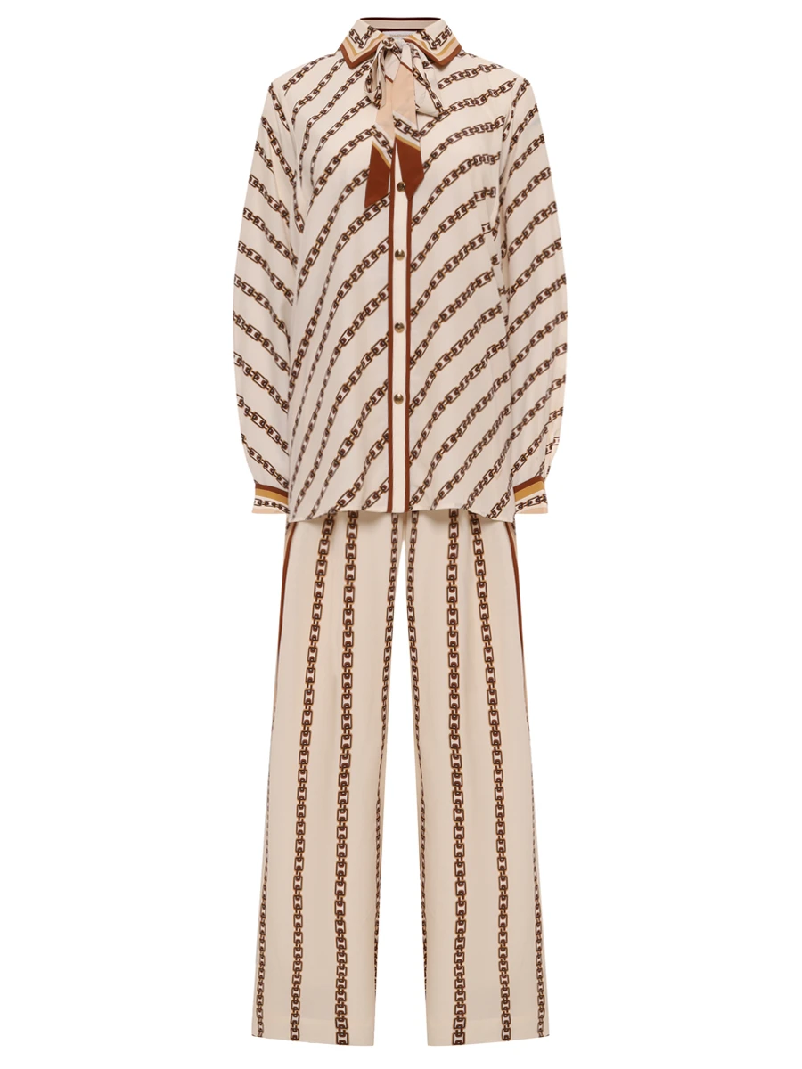 

Костюм из вискозы и шелка, Кремовый, 4090TS25R/4106PS25R