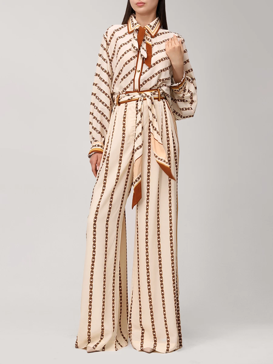 Костюм из вискозы и шелка ZIMMERMANN 4090TS25R/4106PS25R Кремовый  Фото 2