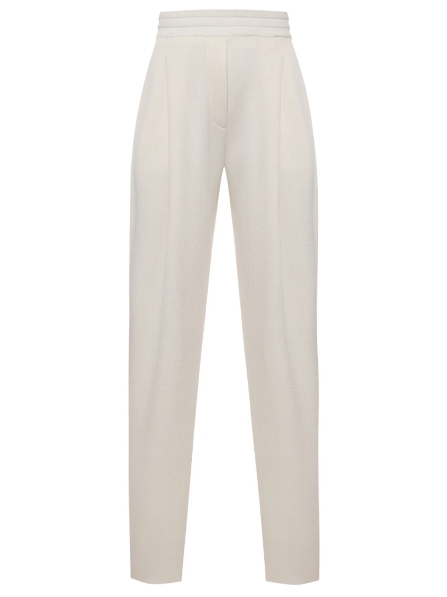 

Брюки шелковые, Белый, W26.PT122.6030.101