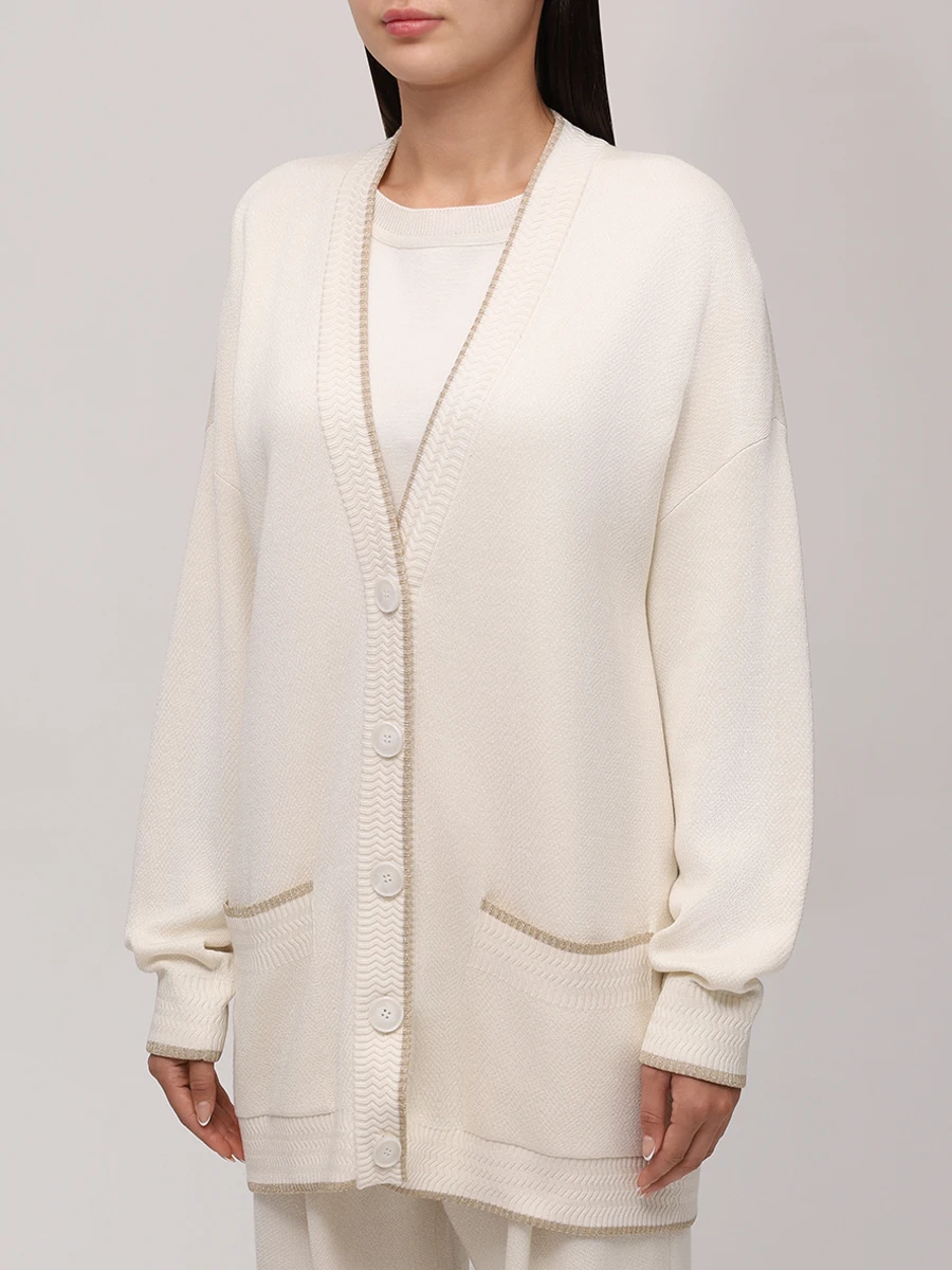 Кардиган шелковый FREE AGE W26.CR099.6039.101 Белый  Фото 4