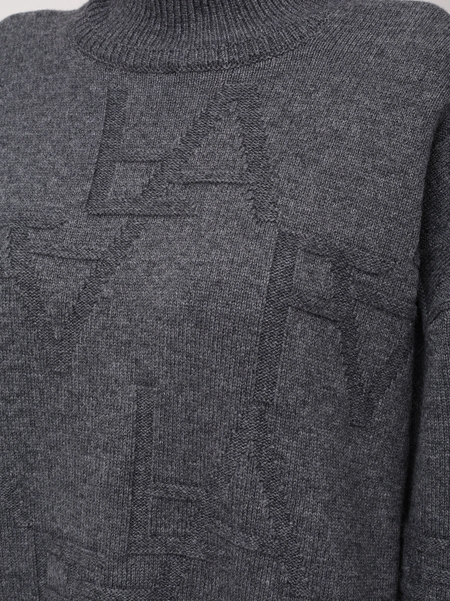 Свитер из шерсти и кашемира FREE AGE W25.SW089.2030.991 Темно- Серый  Фото 5
