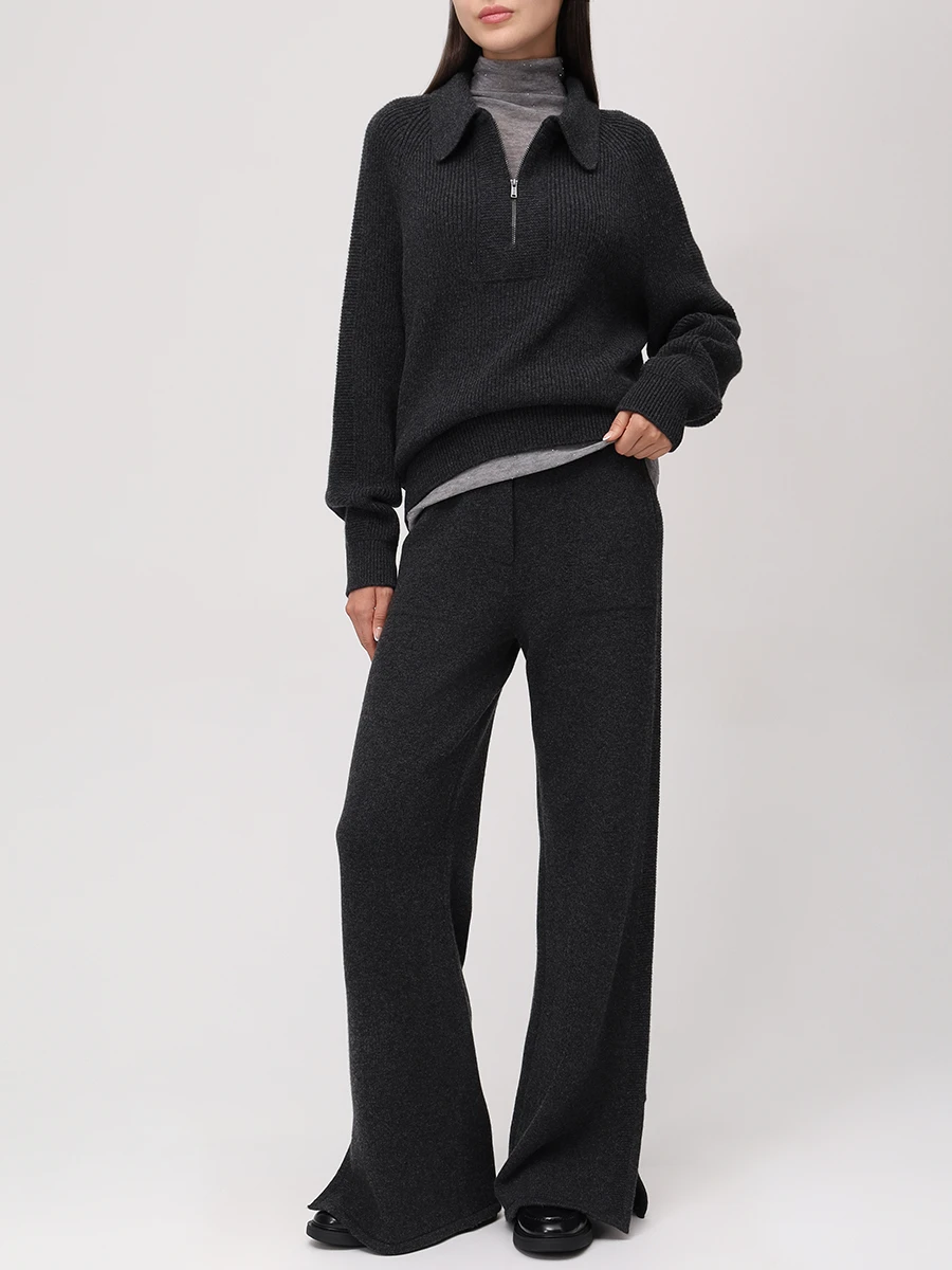 Брюки кашемировые FREE AGE W25.PT118.3004.991 Темно - Серый  Фото 2