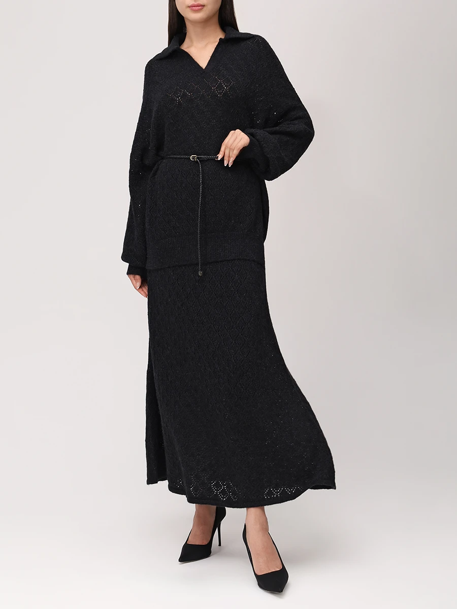 Джемпер однотонный FREE AGE W26.JM137.2088.900 Черный  Фото 2