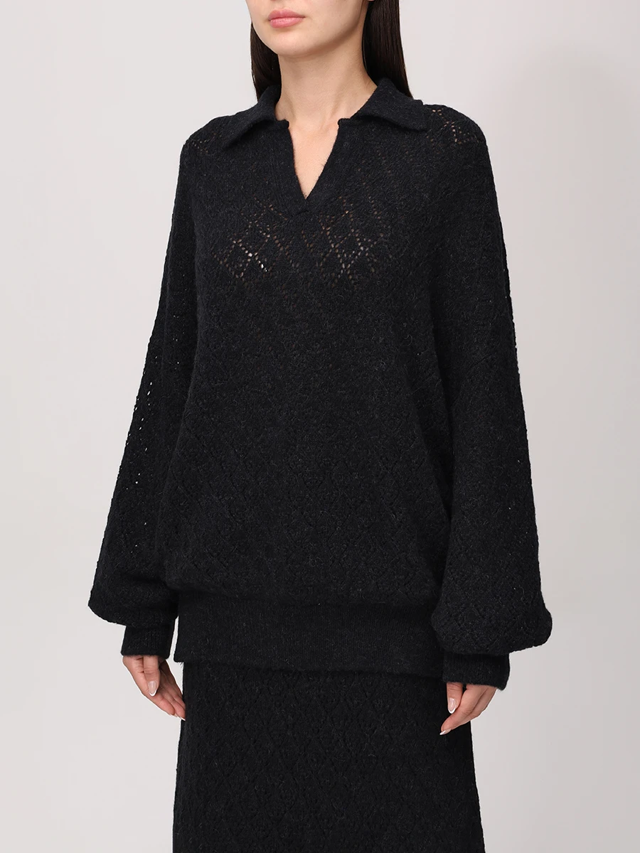 Джемпер однотонный FREE AGE W26.JM137.2088.900 Черный  Фото 4