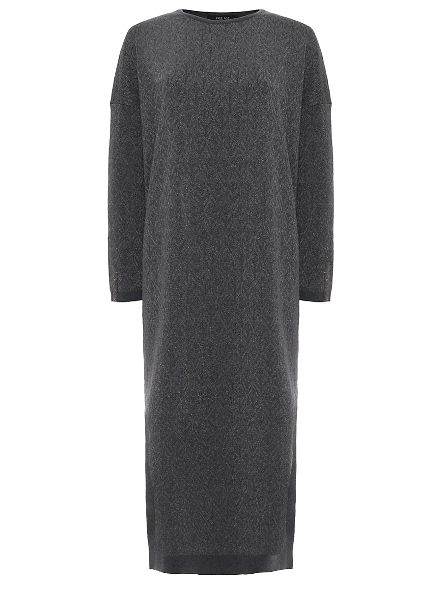 Платье из шелка и кашемира FREE AGE W26.DR165.6039.991 Темно - Серый 