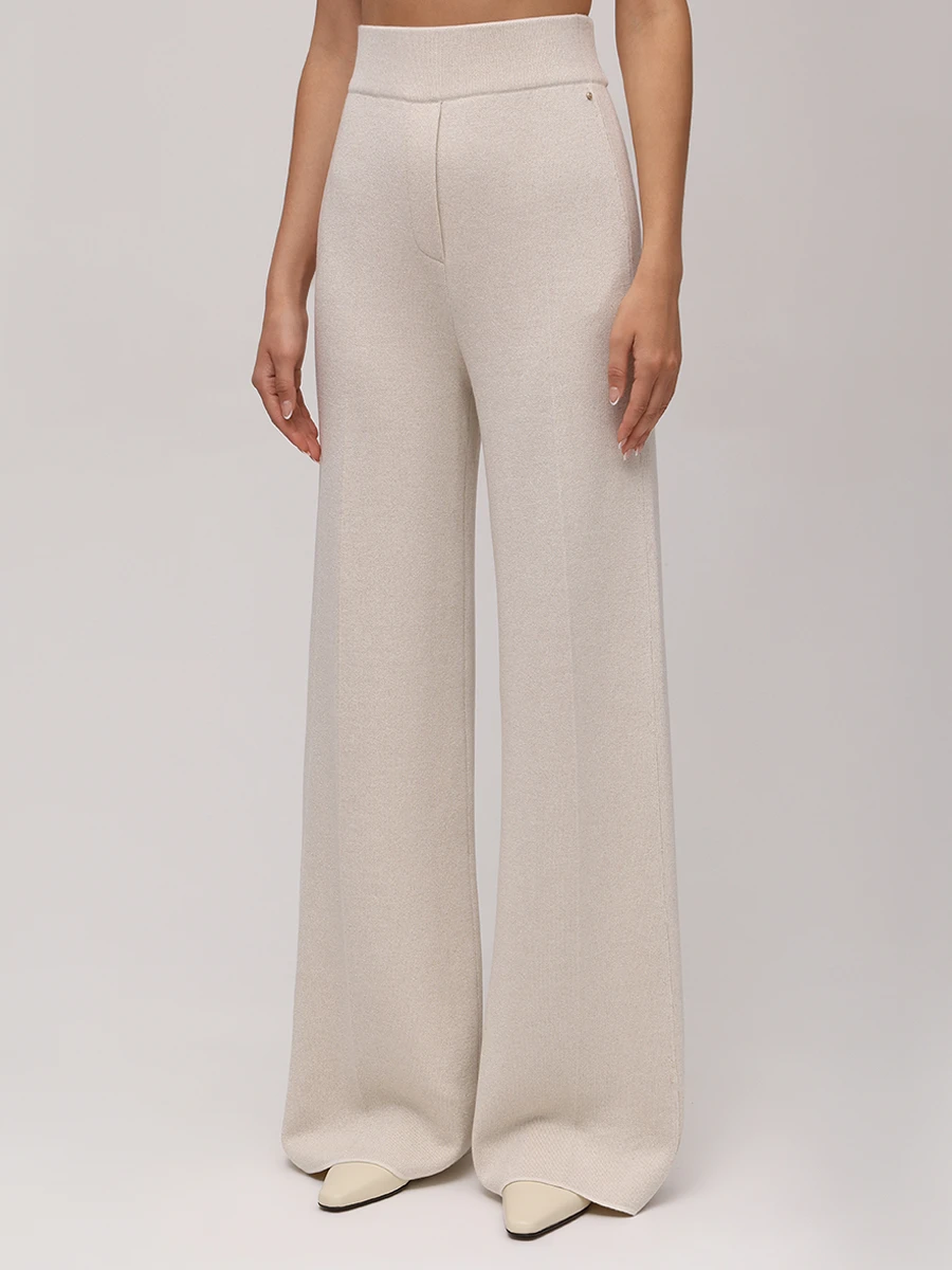 Брюки из шелка и кашемира FREE AGE W26.PT163M.6039.101 Белый  Фото 4