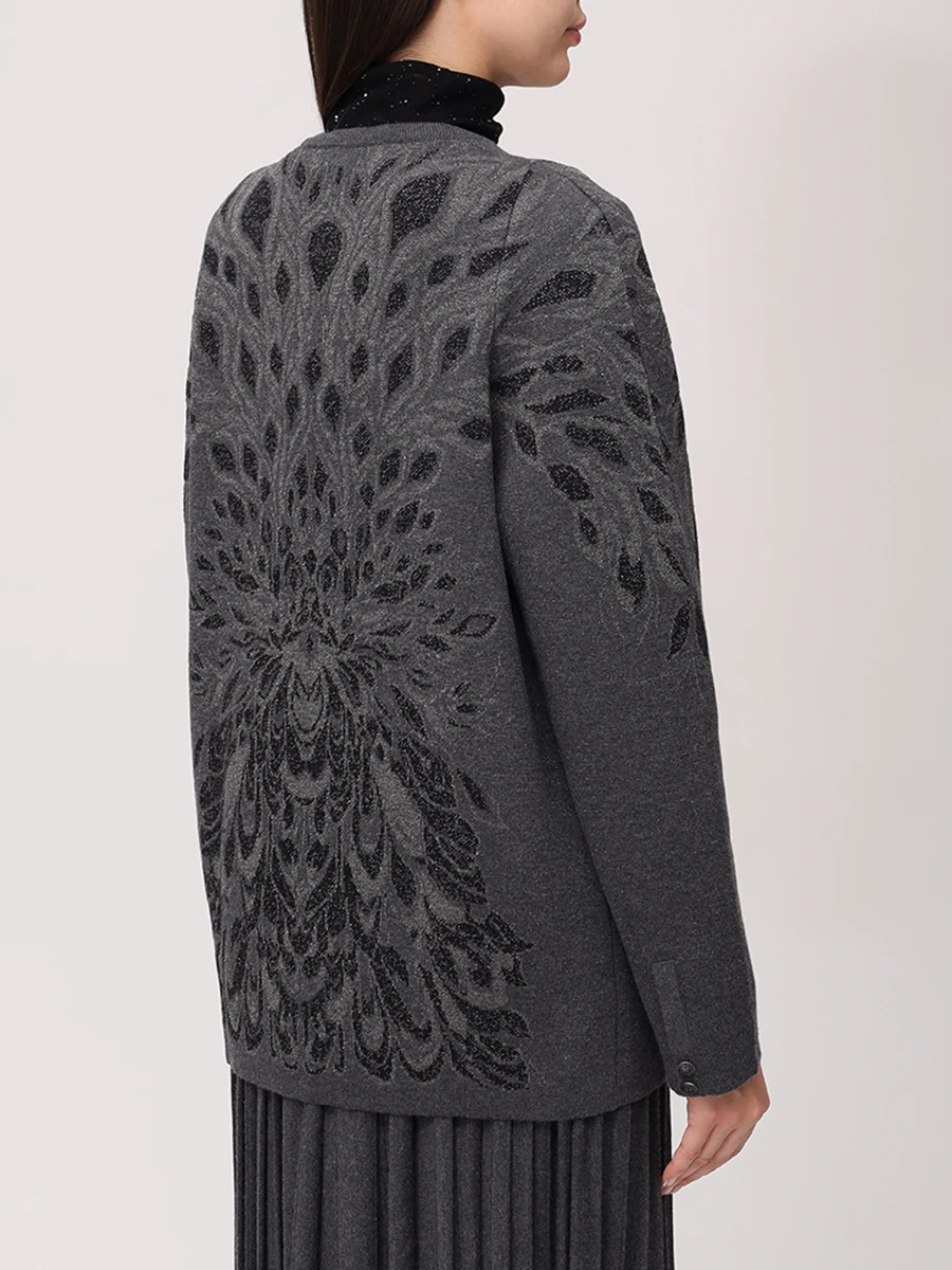 Жакет из шелка и кашемира FREE AGE W26.JK125M.6039.991 Темно- Серый  Фото 3