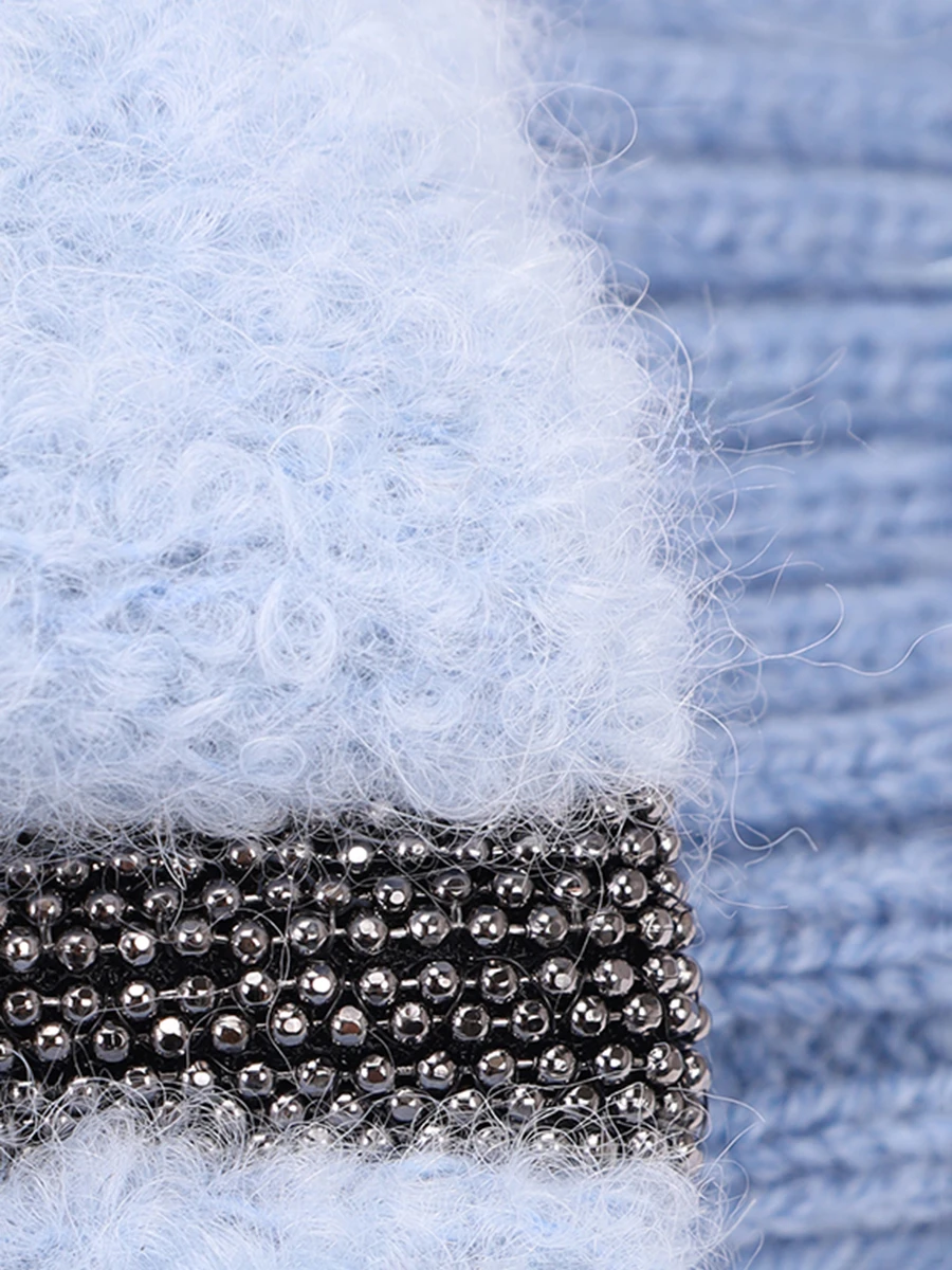 Шапка комбинированная FREE AGE W26.BN036.2030.401 Голубой  Фото 3