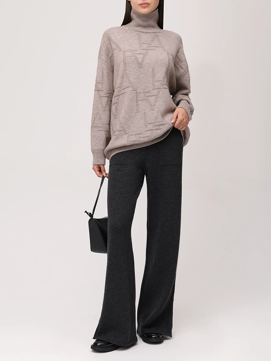 Свитер из шерсти и кашемира FREE AGE W25.SW089.2030.130 Коричневый  Фото 2