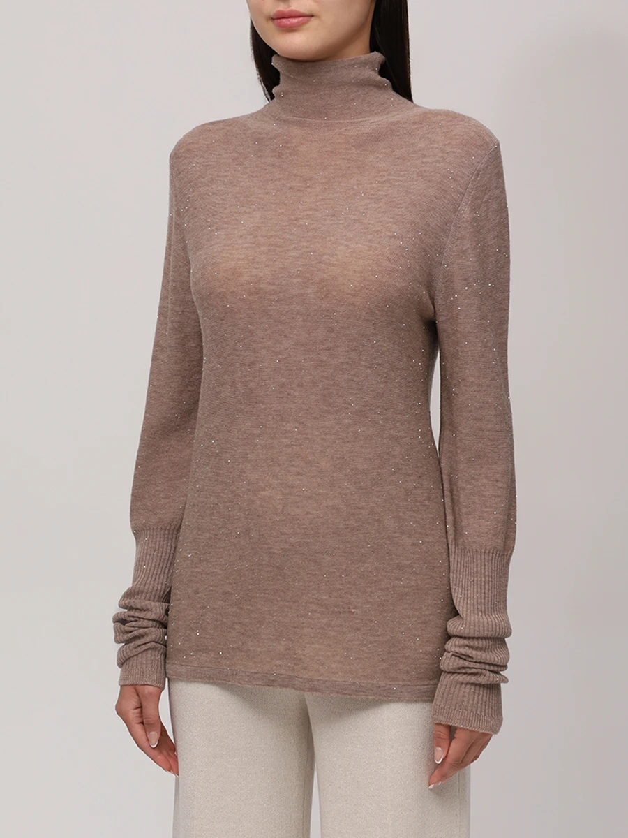 Водолазка шерстяная FREE AGE W25.SW036P.2010.102 Коричневый  Фото 4