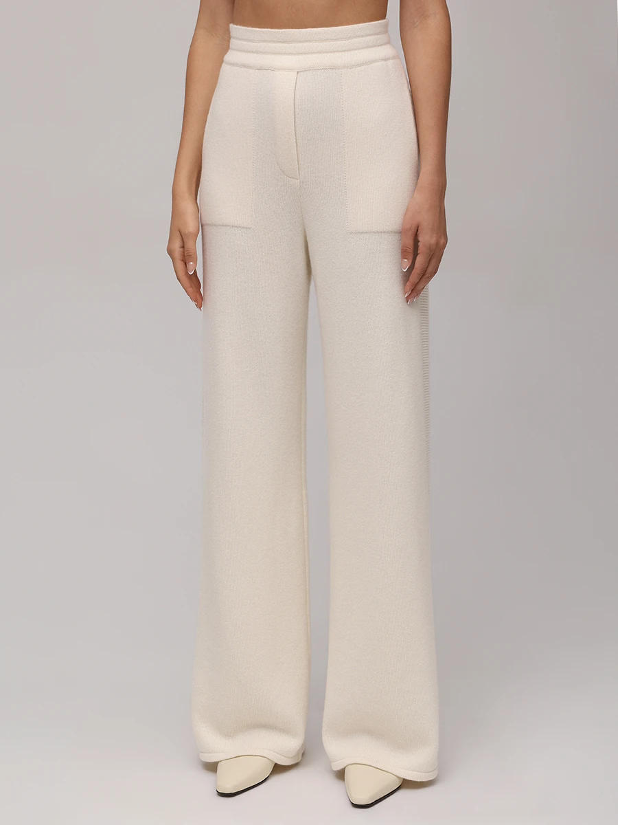 Брюки кашемировые FREE AGE W25.PT118.3004.101 Кремовый  Фото 4