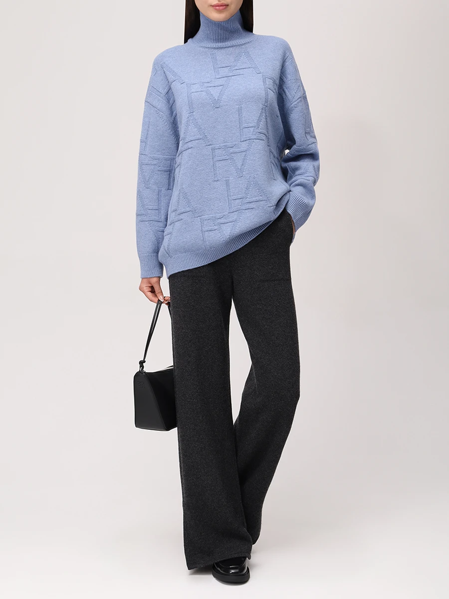 Свитер из шерсти и кашемира FREE AGE W26.SW089.2030.401 Голубой  Фото 2