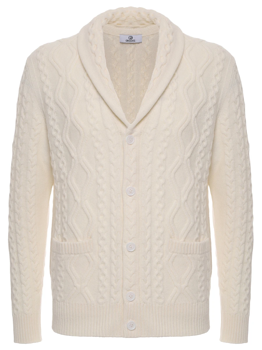 Кардиган кашемировый ORGANIC cme23-031 Молочный Белый 