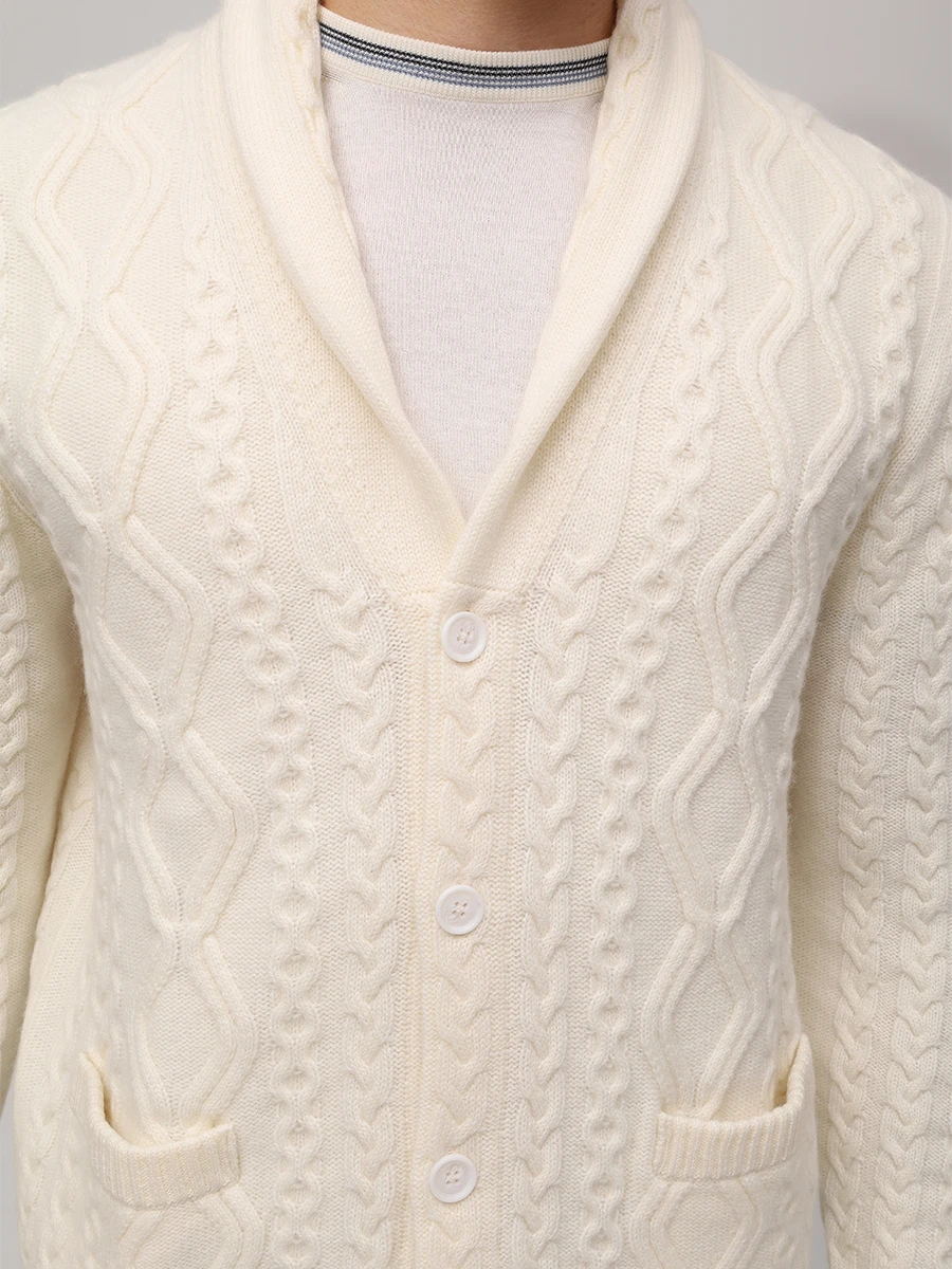 Кардиган кашемировый ORGANIC cme23-031 Молочный Белый  Фото 5