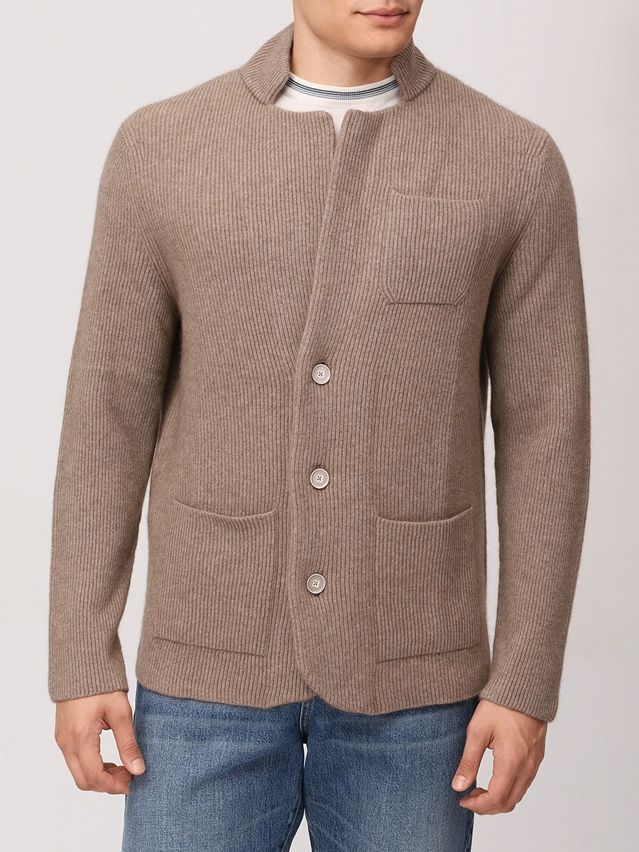 Кардиган кашемировый ORGANIC cme23-021 Коричневый  Фото 4