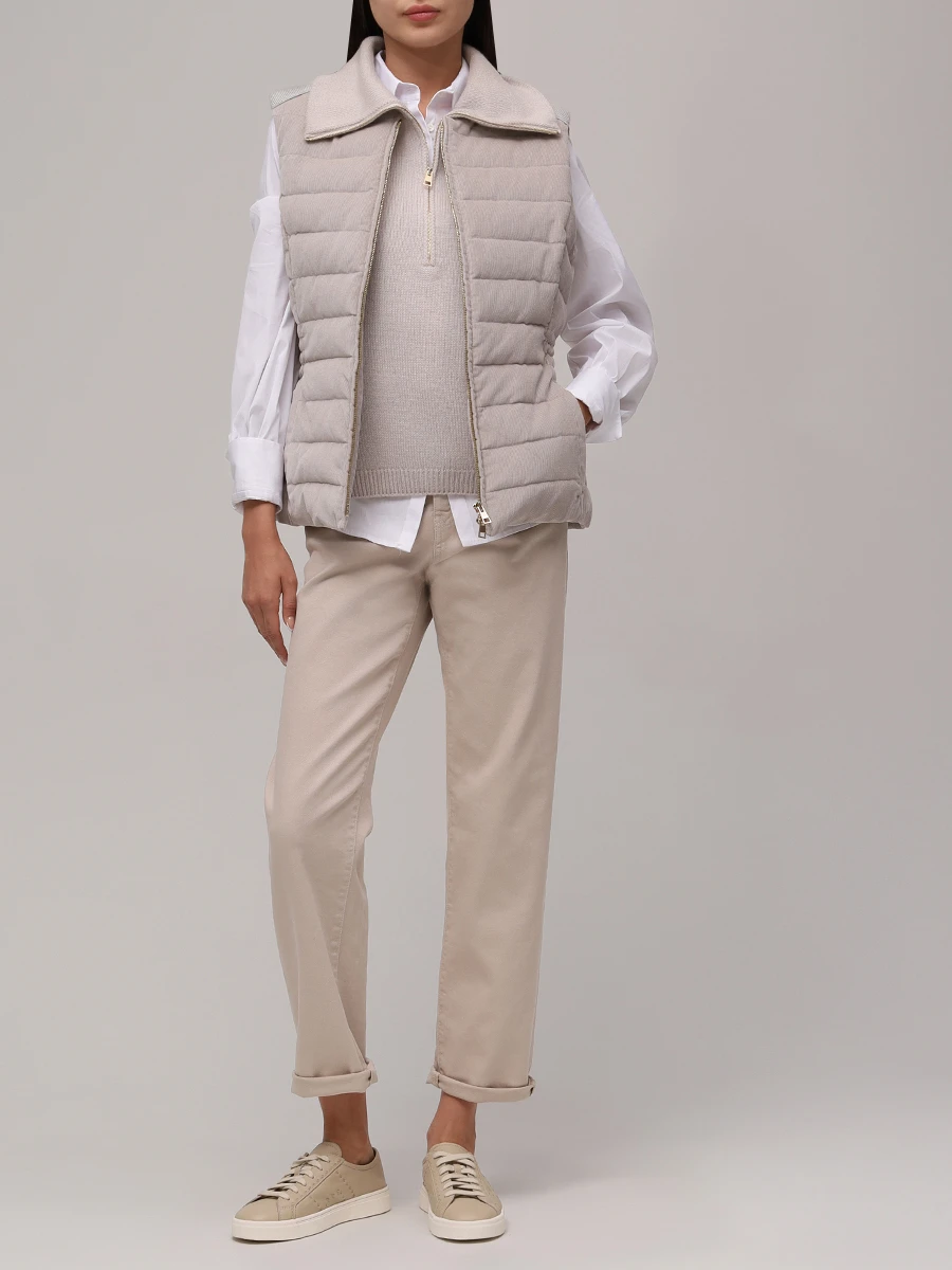 Жилет кашемировый LORENA ANTONIAZZI A25134MJ26B_1175 104 Светло- Серый  Фото 2