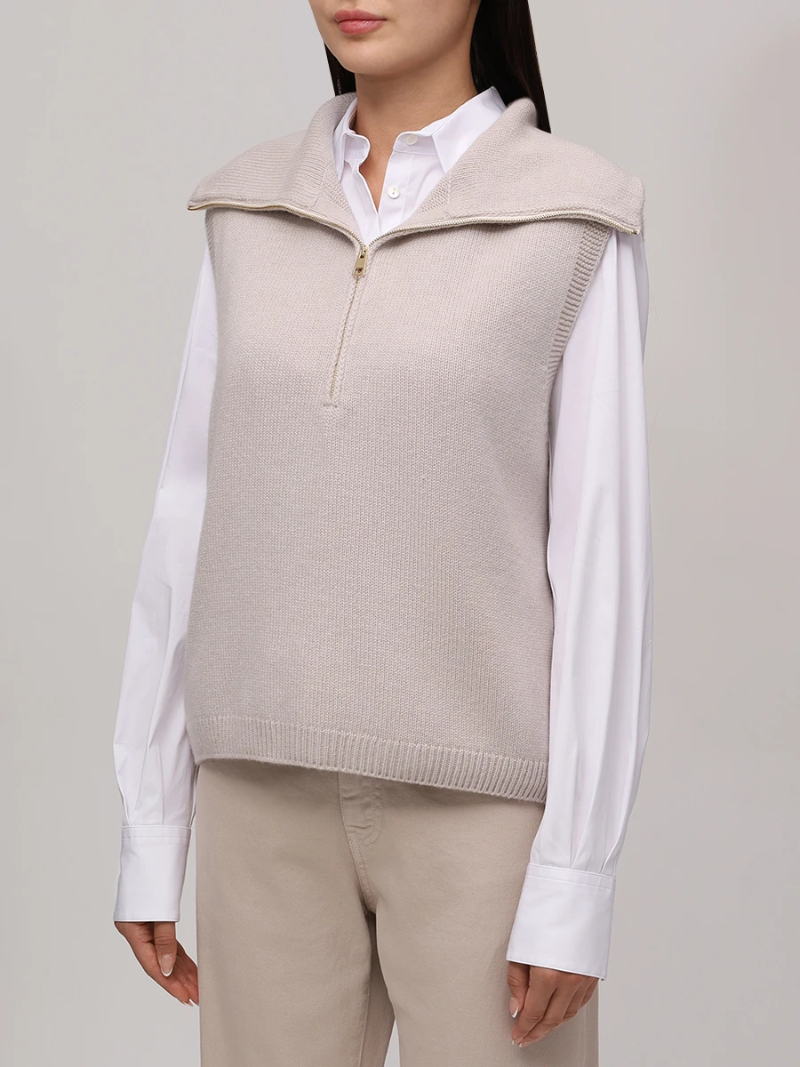 Жилет кашемировый LORENA ANTONIAZZI A25134MJ26B_1175 104 Светло- Серый  Фото 4