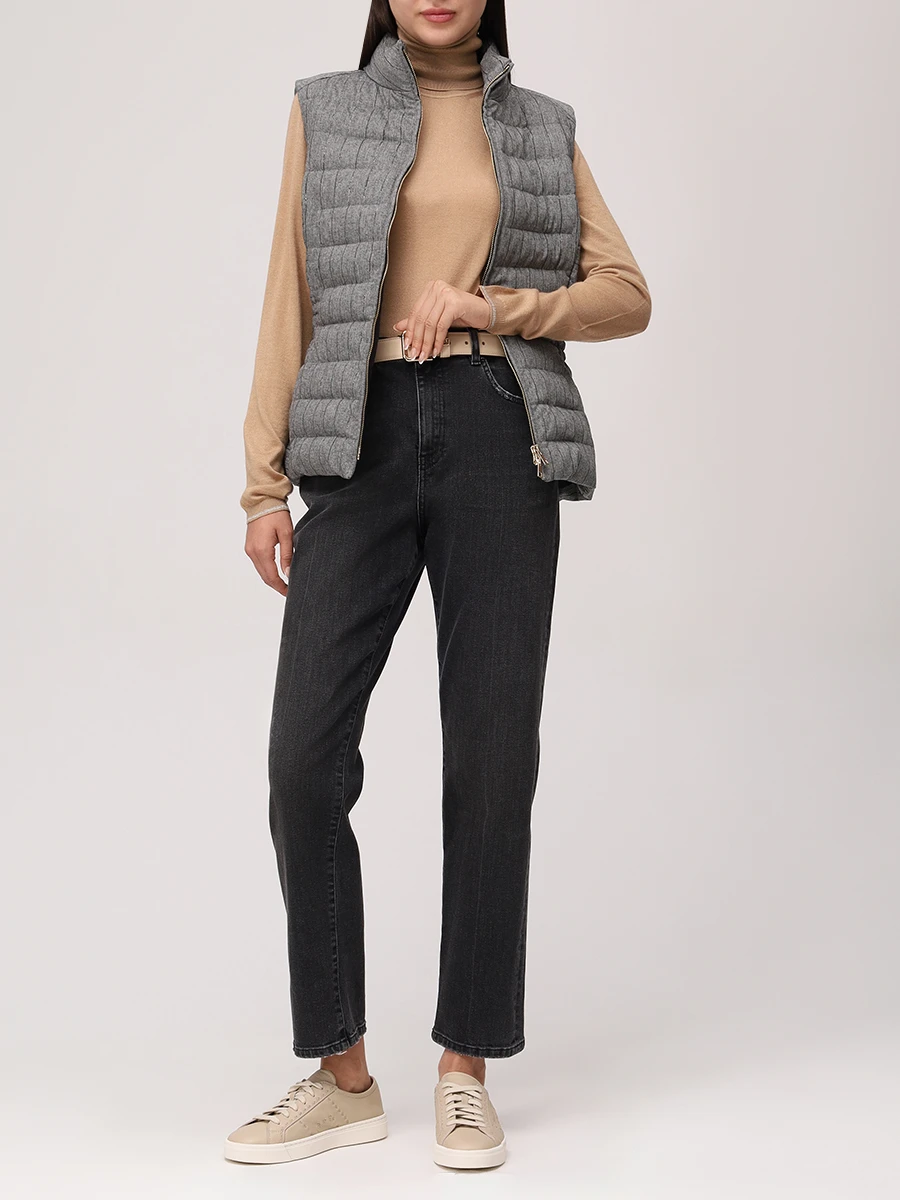 Водолазка из кашемира и шелка LORENA ANTONIAZZI A25110DM71B/380 236 Бежевый  Фото 2