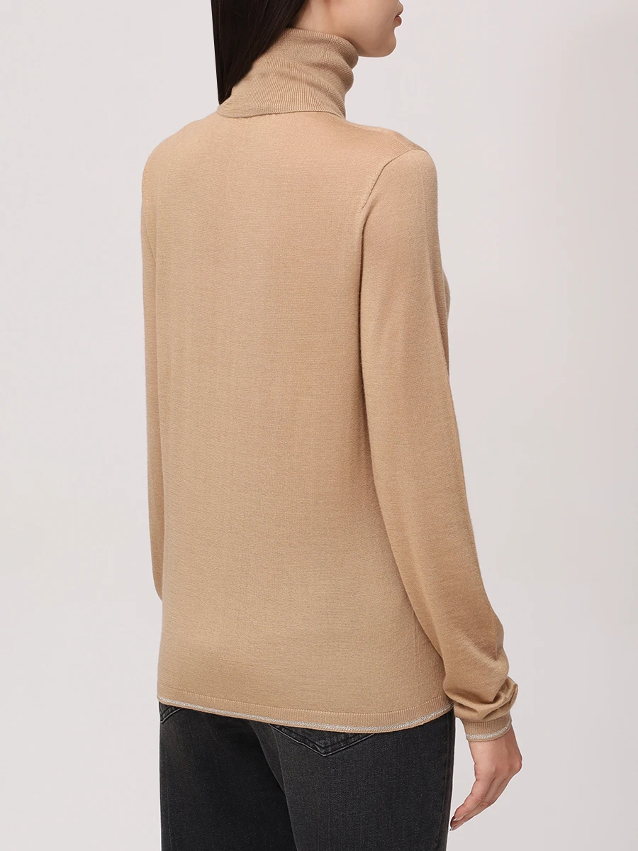 Водолазка из кашемира и шелка LORENA ANTONIAZZI A25110DM71B/380 236 Бежевый  Фото 3