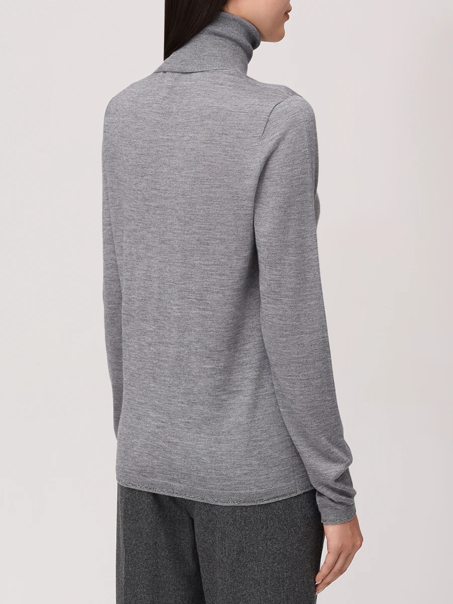 Водолазка из кашемира и шелка LORENA ANTONIAZZI A25110DM71B/380 940 Серый  Фото 3