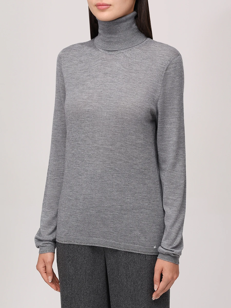 Водолазка из кашемира и шелка LORENA ANTONIAZZI A25110DM71B/380 940 Серый  Фото 4