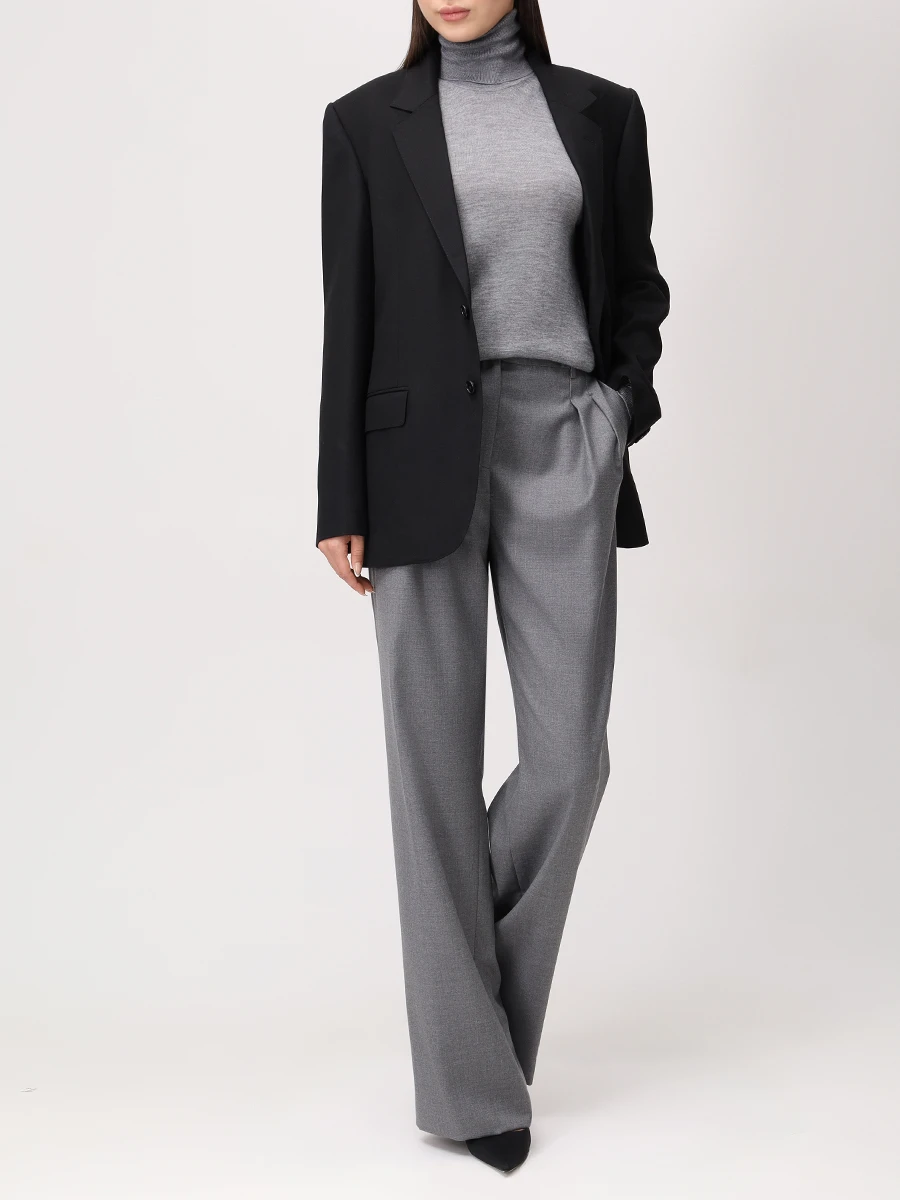 Водолазка из кашемира и шелка LORENA ANTONIAZZI A25110DM71B/380 940 Серый  Фото 2