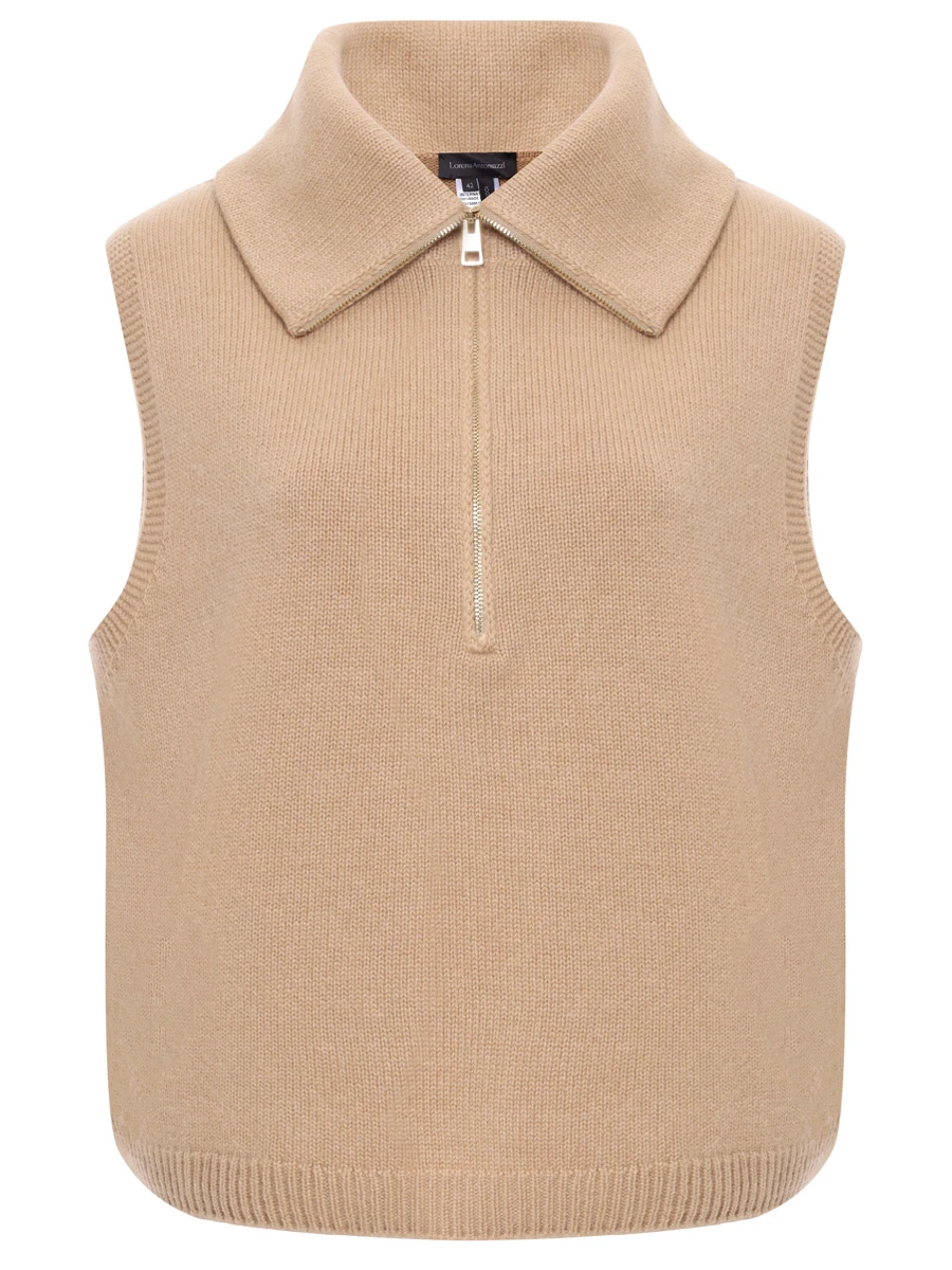 Жилет кашемировый LORENA ANTONIAZZI A25134MJ26B_1175 236 Бежевый 