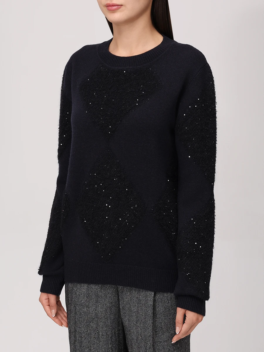 Джемпер шерстяной LORENA ANTONIAZZI A25151GM22A_2988 2512 Черный  Фото 4