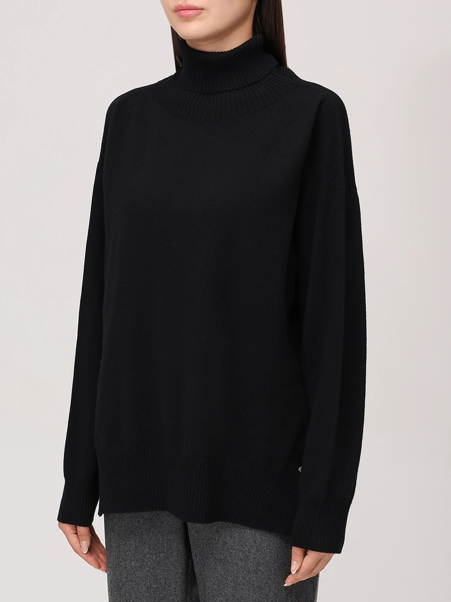 Свитер кашемировый LORENA ANTONIAZZI A25134DM24A_1175 999 Черный  Фото 4