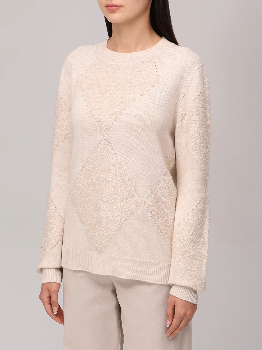 Джемпер шерстяной LORENA ANTONIAZZI A25151GM22A_2988 2510 Бежевый  Фото 4