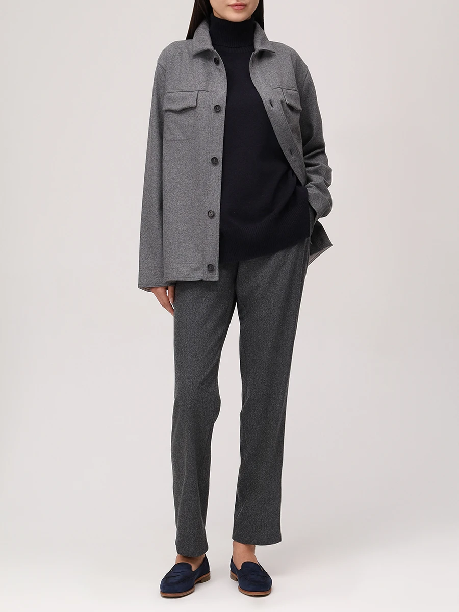 Брюки шерстяные LORENA ANTONIAZZI A2555PA80Q_4010 997 Темно- Серый  Фото 2