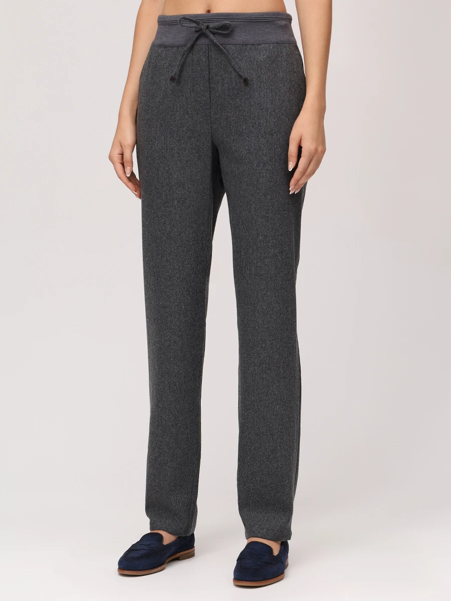 Брюки шерстяные LORENA ANTONIAZZI A2555PA80Q_4010 997 Темно- Серый  Фото 4