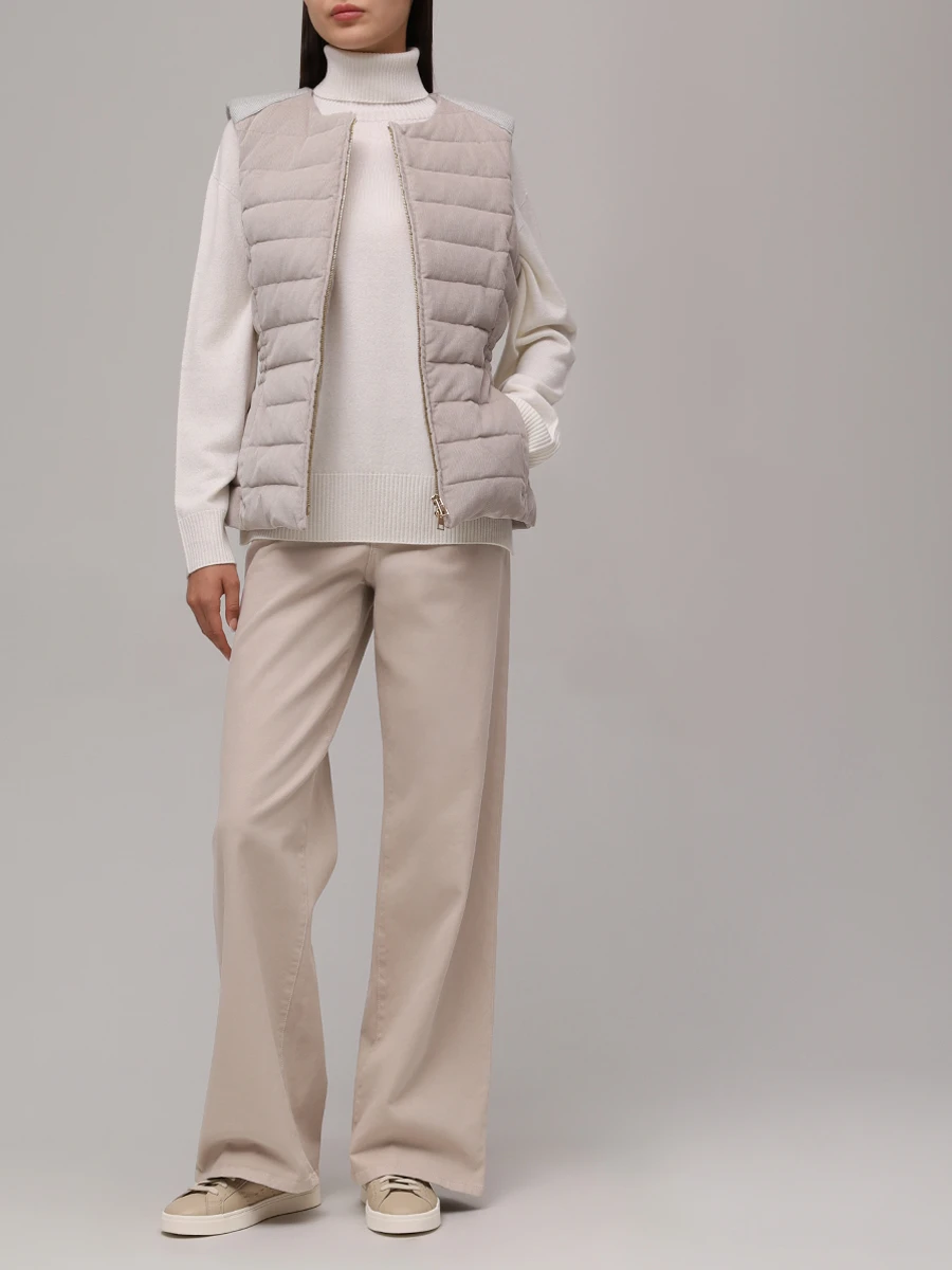 Свитер кашемировый LORENA ANTONIAZZI A25134DM24A_1175 101 Кремовый  Фото 2