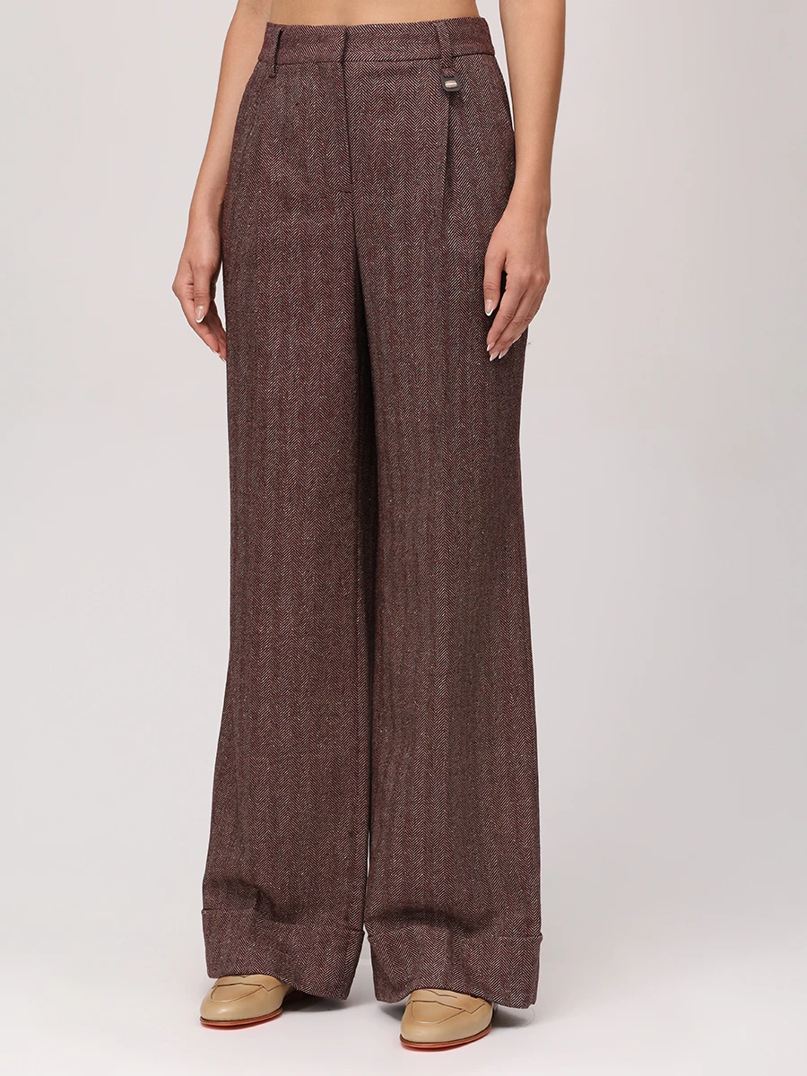 Брюки шерстяные LORENA ANTONIAZZI A2544PA30B_5044 1111 Бордовый  Фото 4