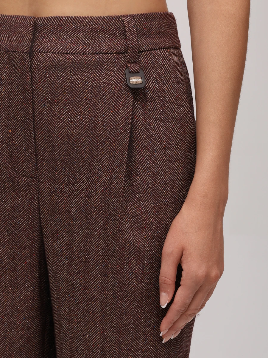 Брюки шерстяные LORENA ANTONIAZZI A2544PA30B_5044 1111 Бордовый  Фото 5