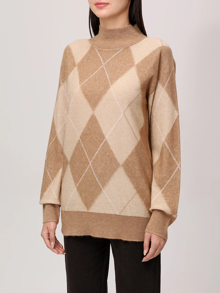 Джемпер шерстяной LORENA ANTONIAZZI A25144DM31A_3087 2440 Бежевый  Фото 4