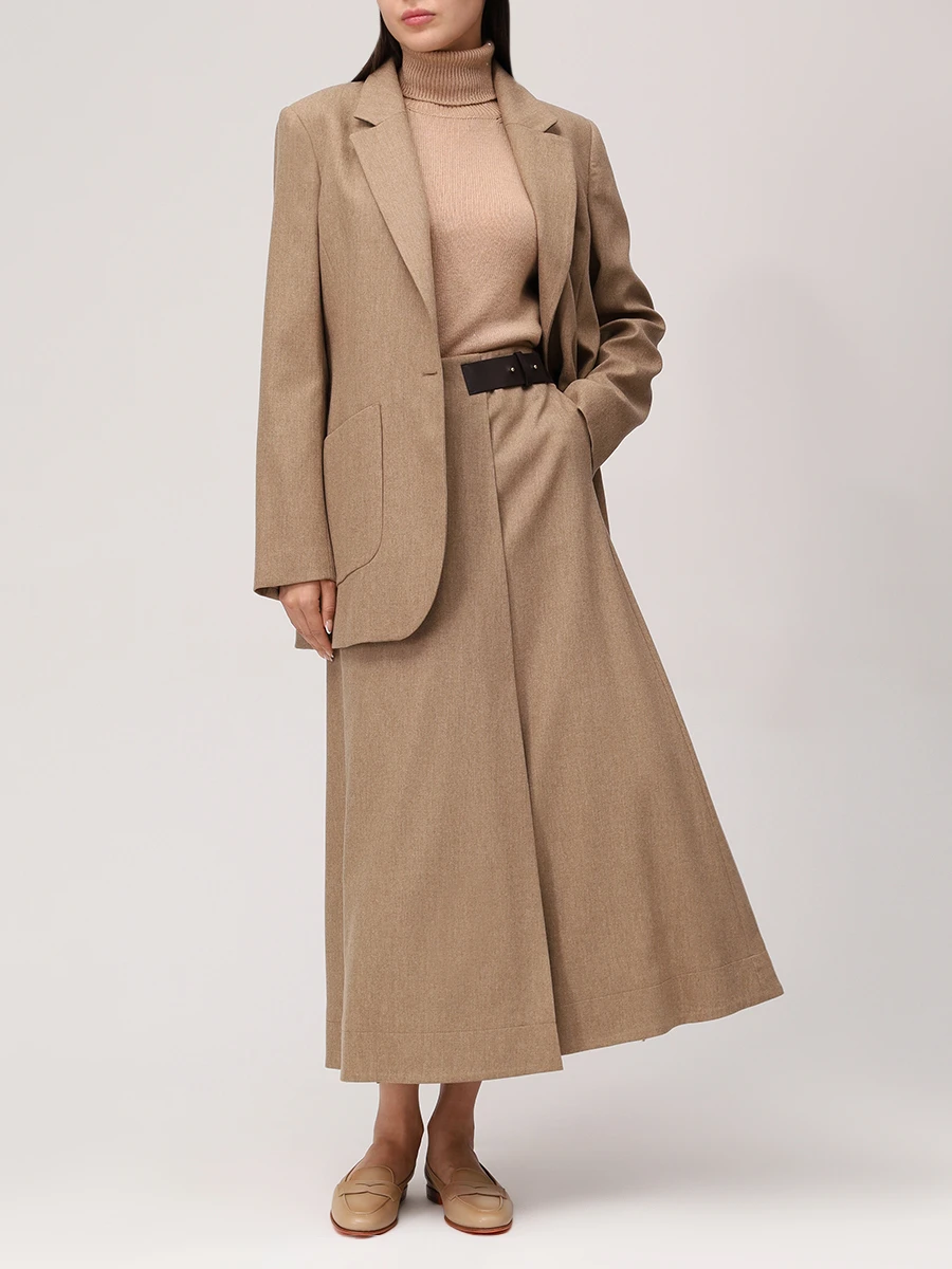 Юбка шерстяная LORENA ANTONIAZZI A2555GO33B_4010 236 Бежевый  Фото 2