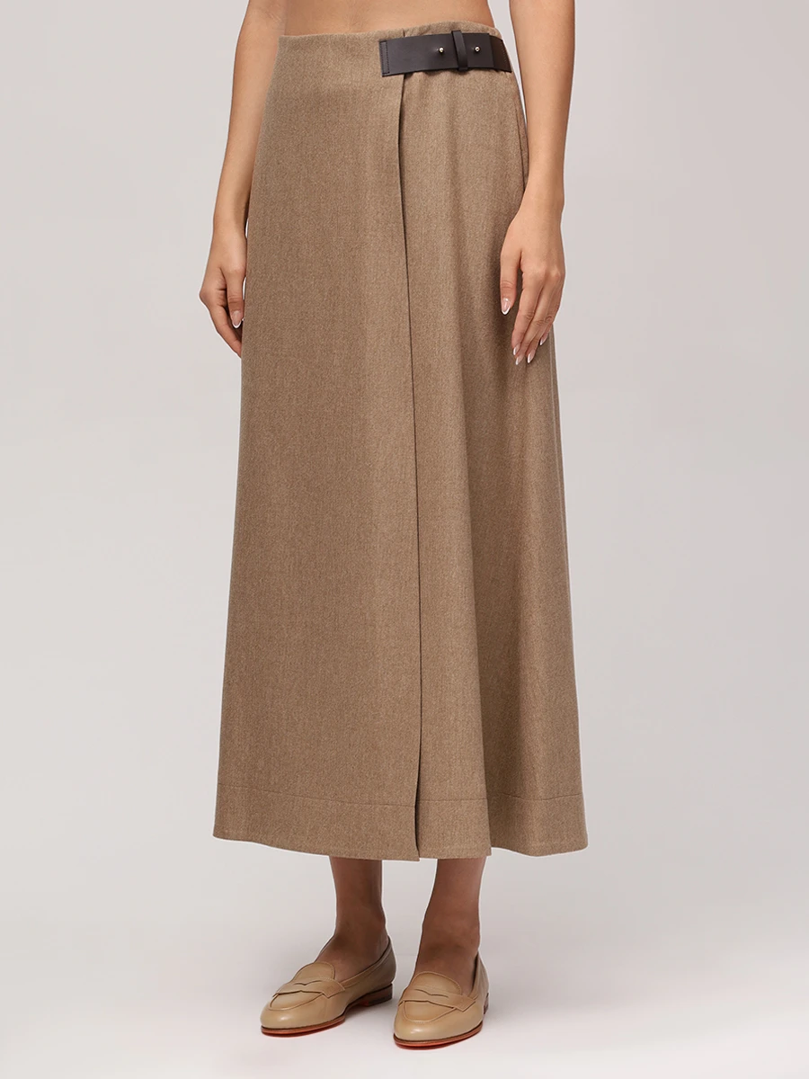 Юбка шерстяная LORENA ANTONIAZZI A2555GO33B_4010 236 Бежевый  Фото 4