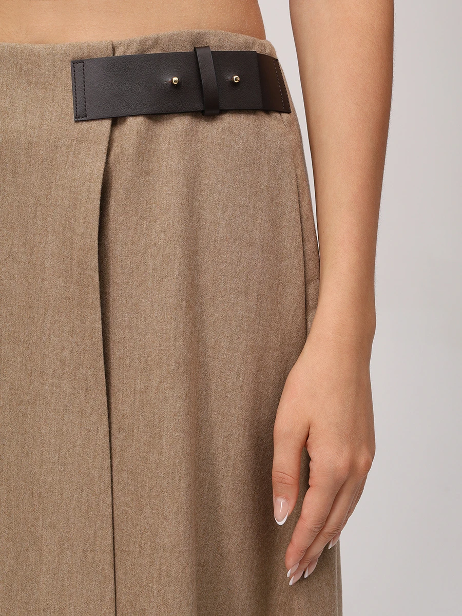 Юбка шерстяная LORENA ANTONIAZZI A2555GO33B_4010 236 Бежевый  Фото 5