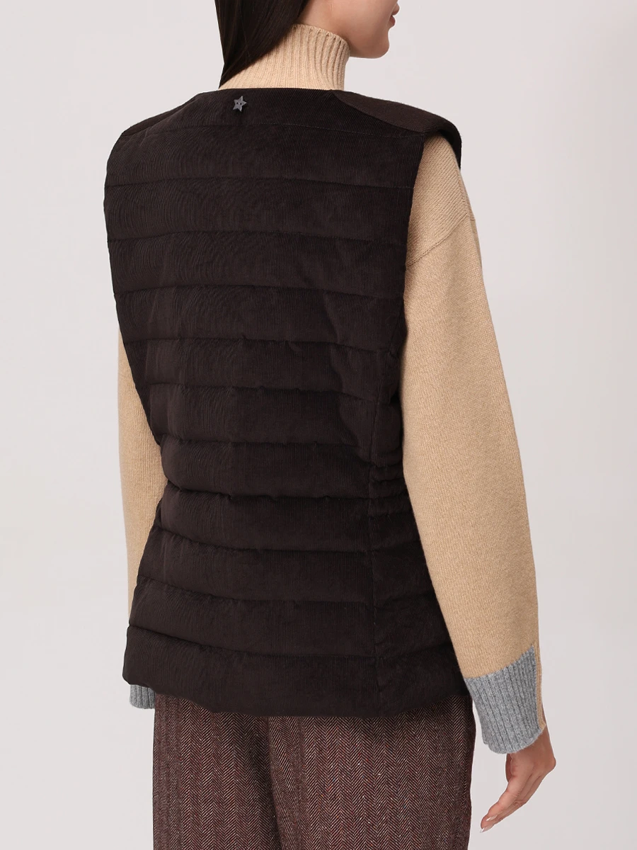 Жилет стеганый LORENA ANTONIAZZI A2554PI30B_5072 293 Темно- Коричневый  Фото 3
