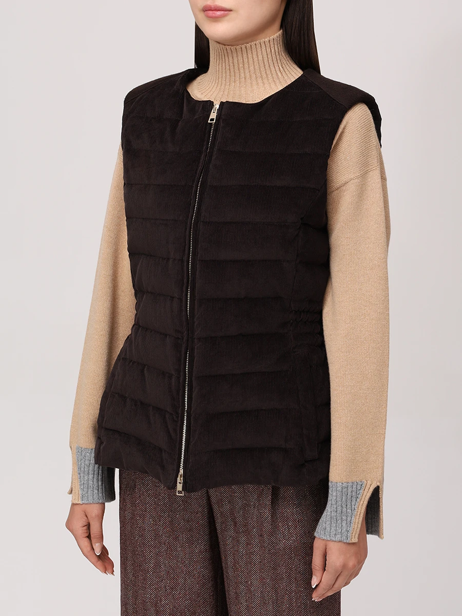 Жилет стеганый LORENA ANTONIAZZI A2554PI30B_5072 293 Темно- Коричневый  Фото 4