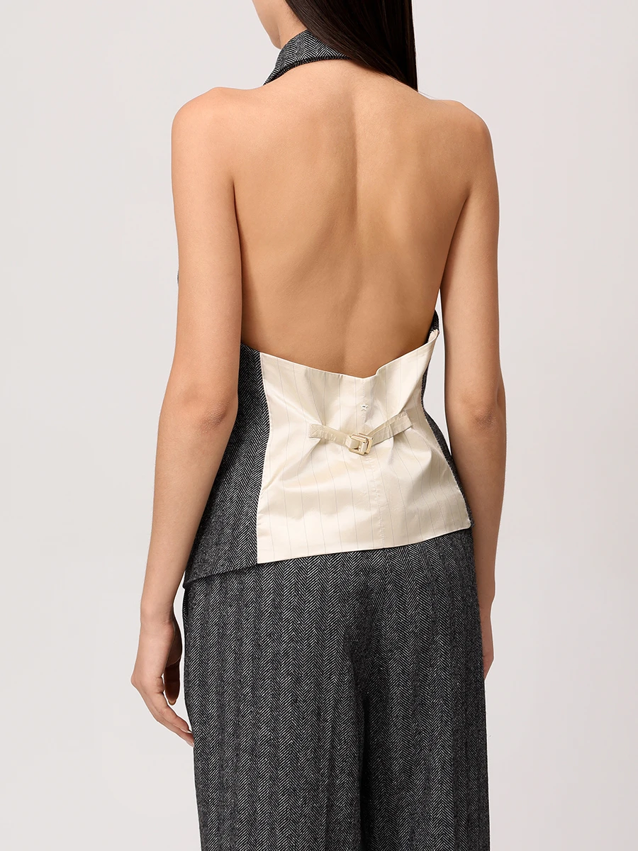 Жилет шерстяной LORENA ANTONIAZZI A2544GI07A_5044 1112 Серый  Фото 3