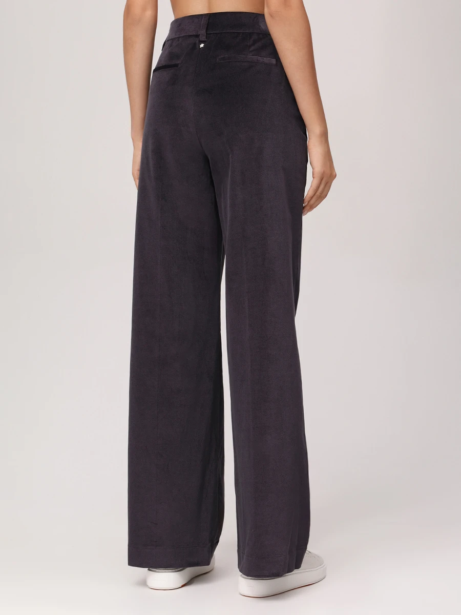 Брюки из хлопка и модала LORENA ANTONIAZZI A2548PA01A_5042 997 Темно- Фиолетовый  Фото 3