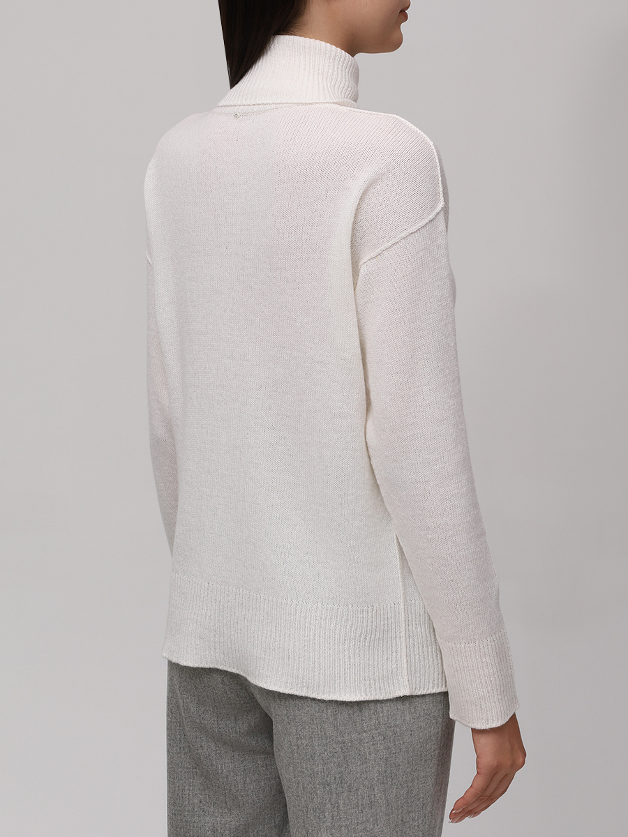 Свитер шерстяной LORENA ANTONIAZZI A25131DM17A_2989 101 Кремовый  Фото 3