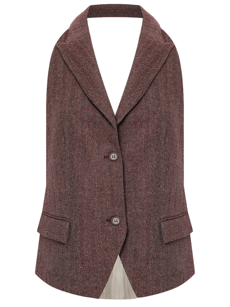 Костюм-тройка шерстяной LORENA ANTONIAZZI A2544GA29A/GI07A/A2544PA30B_5044 1111 Бордовый  Фото 5